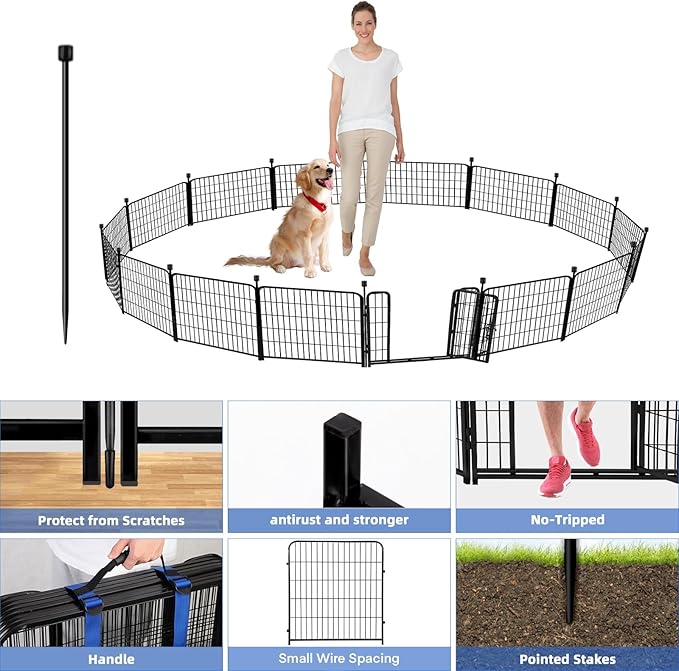 ADAVIN Garden Fence 32 in x 35.4 ft 16 Panels - Image 2