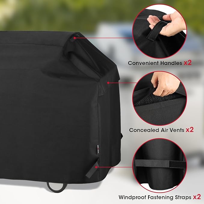 Unicook Heavy Duty Waterproof Barbecue Gas Grill Cover, 65-inch BBQ Cover - Image 4