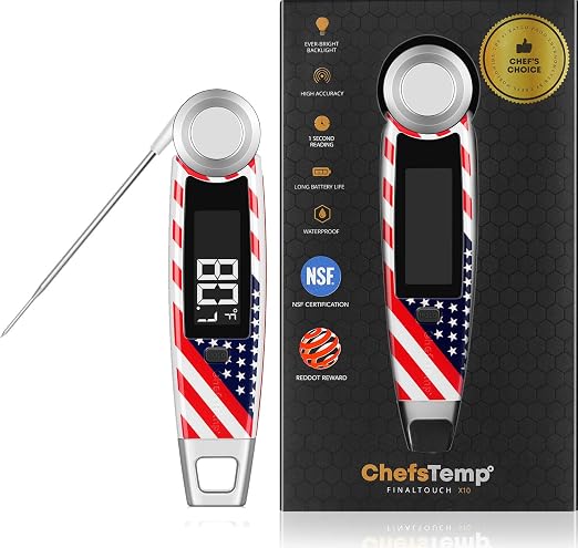 Finaltouch X10 Instant Read Digital Meat Thermometer NSF Certified Waterproof by chefstemp