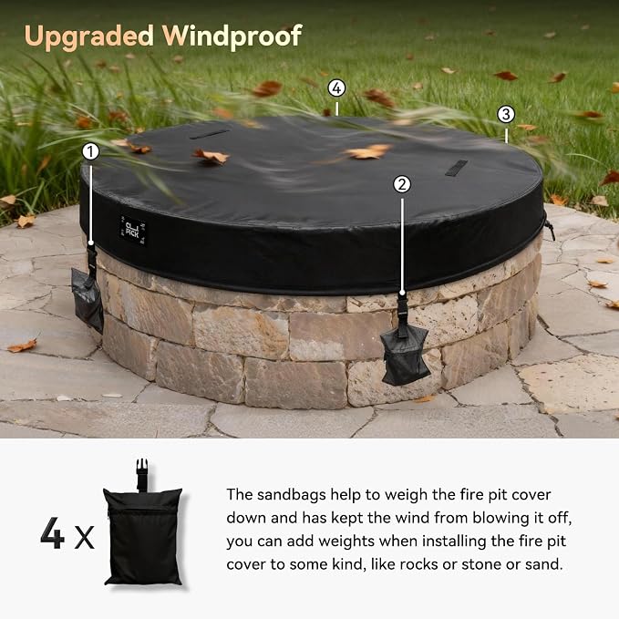 Outdoor Fire Pit Cover, In Ground Firepit Covers Round - Image 5