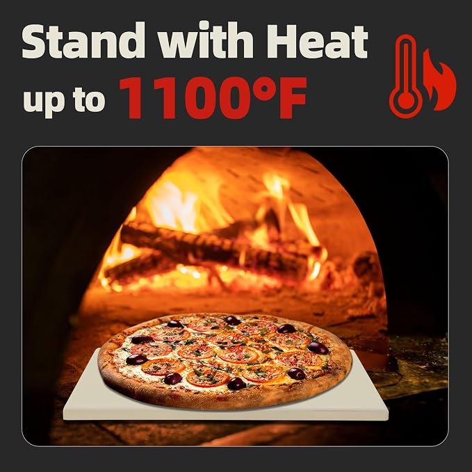 12.6" Square Pizza Stone, Heavy Duty Cordierite Pizza Pan - Image 3