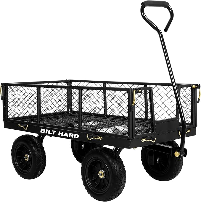 BILT HARD 10" Flat Free Tires Heavy Duty Garden Cart by BILTHARD