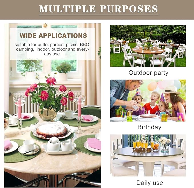 Nasitos 2 Pack 60 Inch Round Plastic Vinyl Tablecloth - Image 7