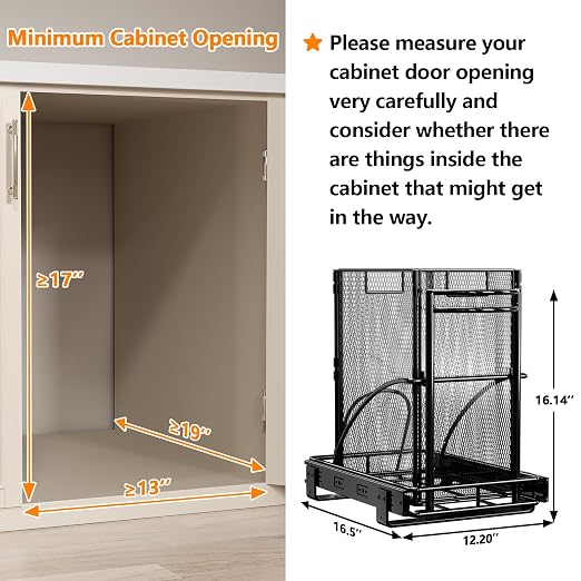 ANASTA Cabinet Trash Can Pull Out Kit, Heavy Duty Under Sink Garbage Can Pull - Image 5