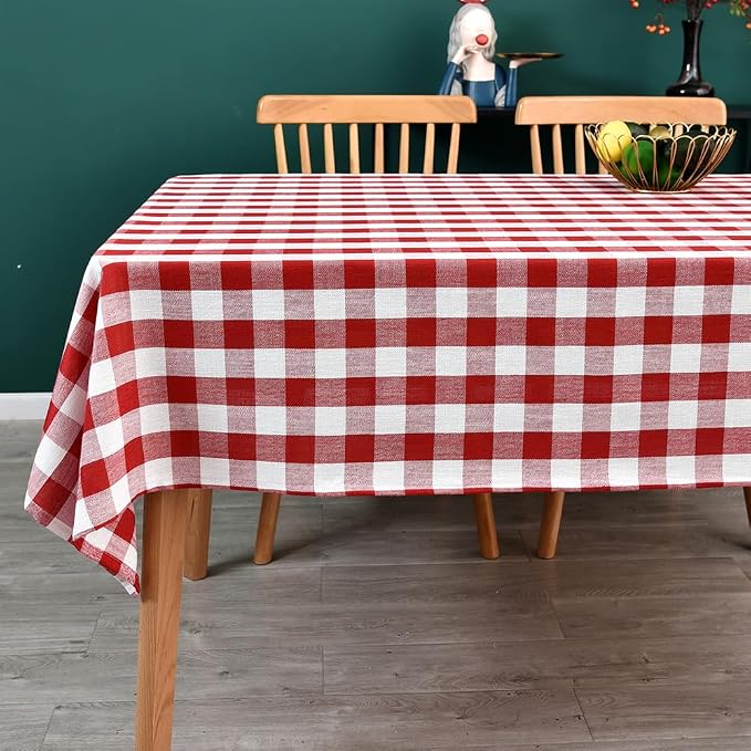 Gingham Tablecloth Rectangle Table Cloth Heavy Duty Cotton Checkered Table Cover by Yofori