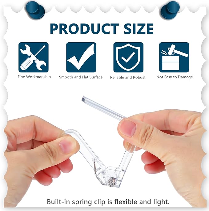 Jetec 48 Pieces Clear Tablecloth Clips Plastic Loaded Table Cover Holder Clamps - Image 3