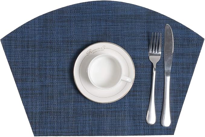 SHACOS Wedge Placemats Set of 8 Woven Vinyl Plastic Placemats - Image 2