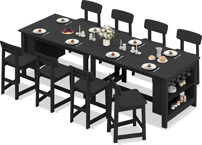 SERWALL 10-Piece HDPE Counter Height Dining Table Sets by SERWALL