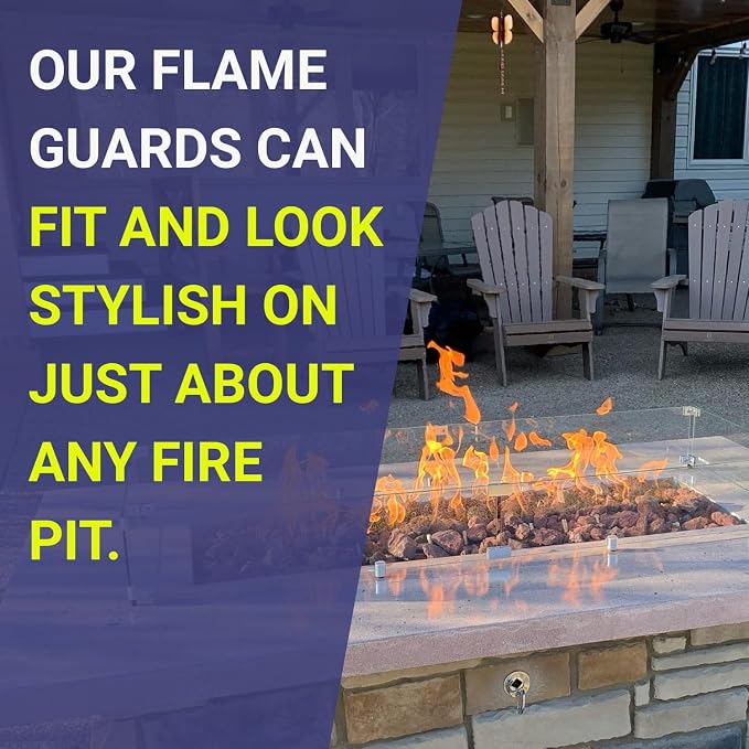 53.5" X 19.5" X 6” Rectangular Glass Flame Guard - Image 7