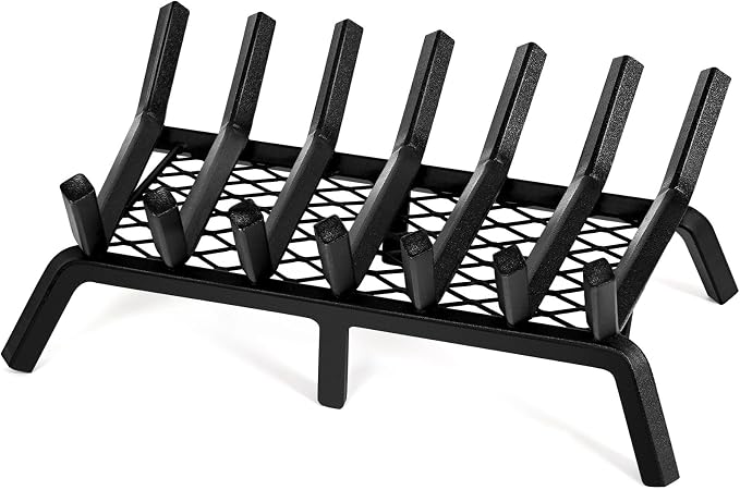 Fireplace Grates with Ember Retainer- 21 Inch Fireplace Log Grate Heavy Duty by INNOSTAGE