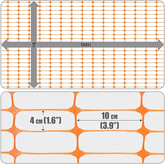 Fencer Wire 4 ft. Safety Fence, 100 ft. Orange Plastic Fencing Roll - Image 4