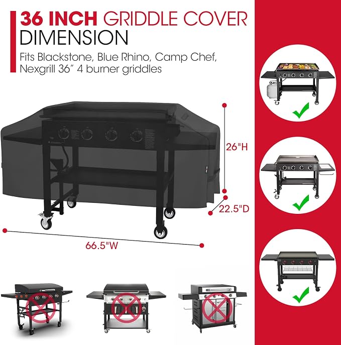 Unicook Griddle Cover for Blackstone 36 Inch Griddle Cooking Station, - Image 2