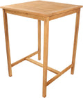 Sunnydaze 2-Person Solid Teak Wood Square Patio Bar Table by SunnydazeDecor