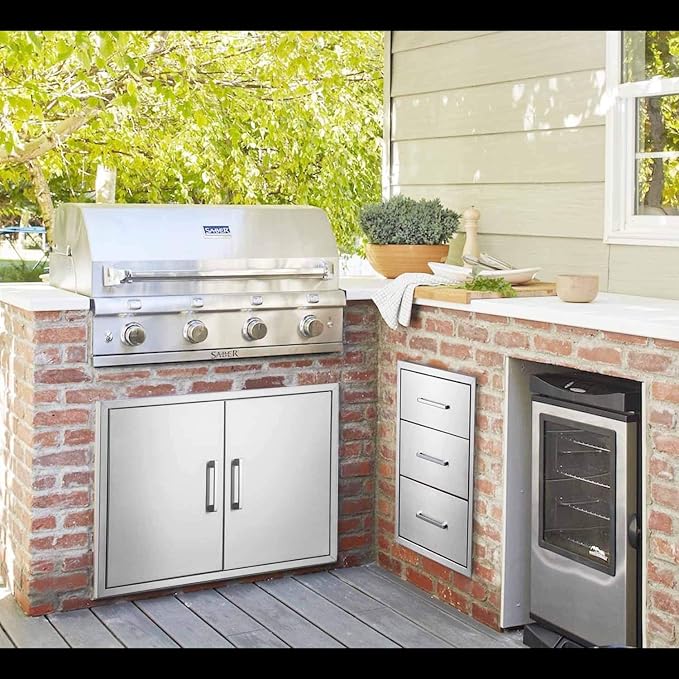 20" W x 27" H x 23" D Stainless Steel Outdoor Kitchen Drawers BBQ Drawers - Image 3