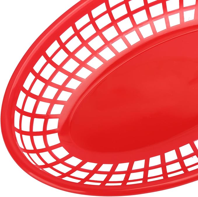 90 Pcs 9 x 5.7 Inch Reusable Oval Fast Food Baskets, Sturdy Plastic Serving - Image 3