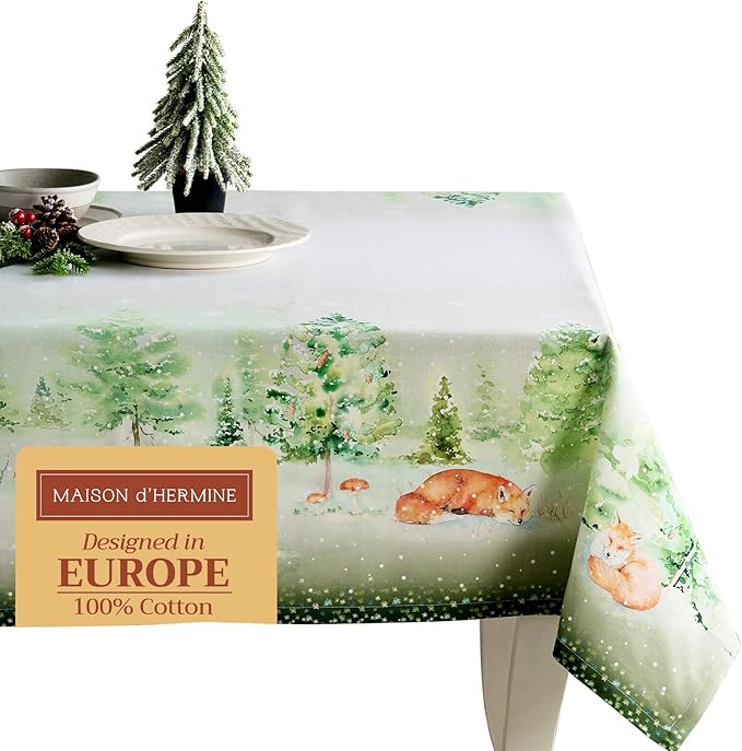 Maison d' Hermine Table Cloth Rectangle Table 100% Cotton 60 x 90 Inches Fall by MaisondHermine