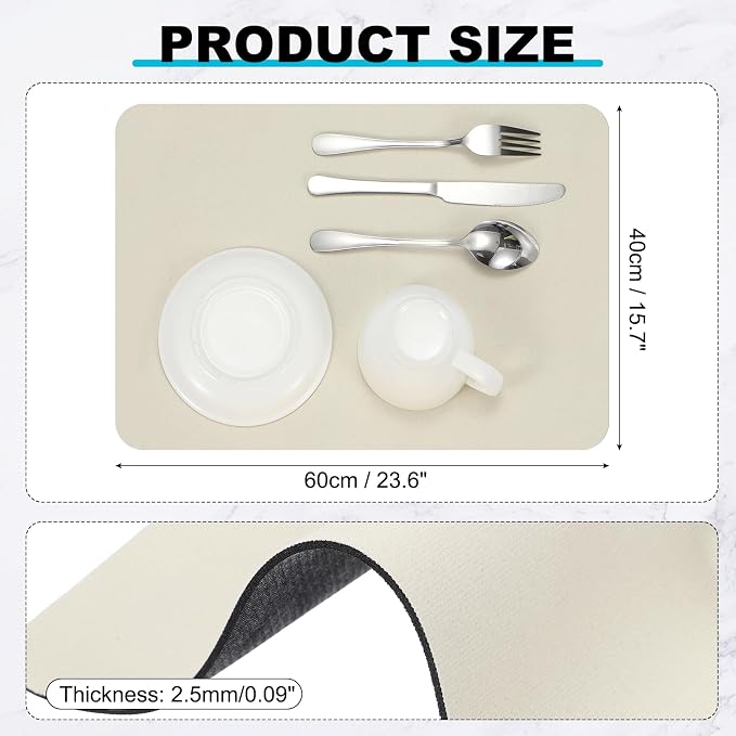 uxcell Silicone Mats for Kitchen Counter, 23.6" x 15.7" Non-Slip Countertop - Image 2