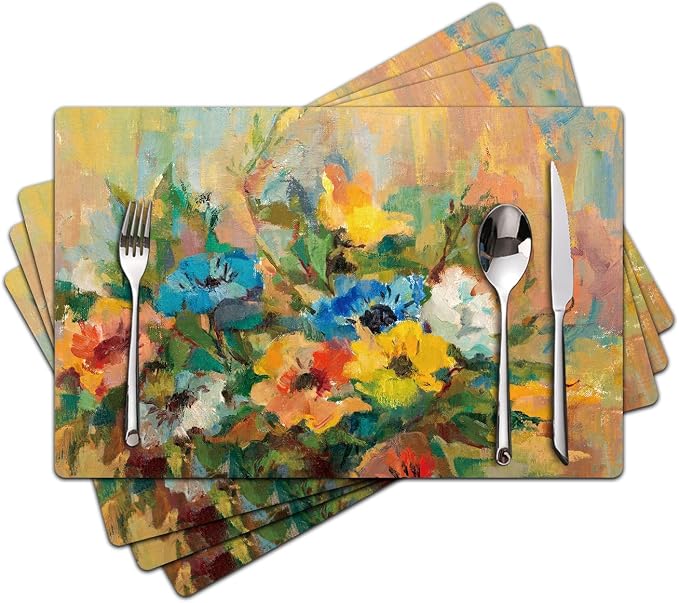 Spring Floral Placemats Set of 4 by Unknown