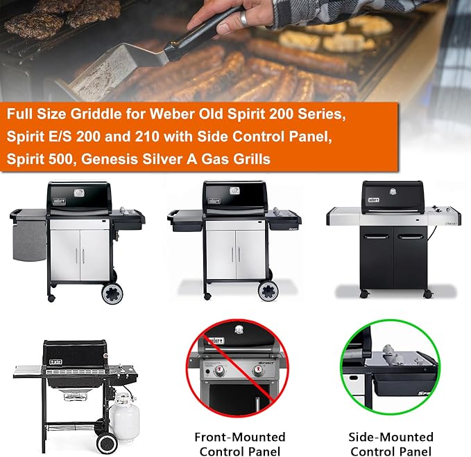 Full-Size Griddle Inserts for Weber Old Spirit 200 Series E/S 200 & 210 Side - Image 3