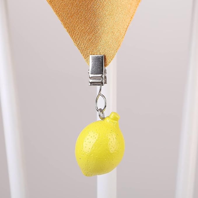 TwoFish Home Set of 4 Lemon Resin Tablecloth Weights Clips Handicraft Lemon - Image 2