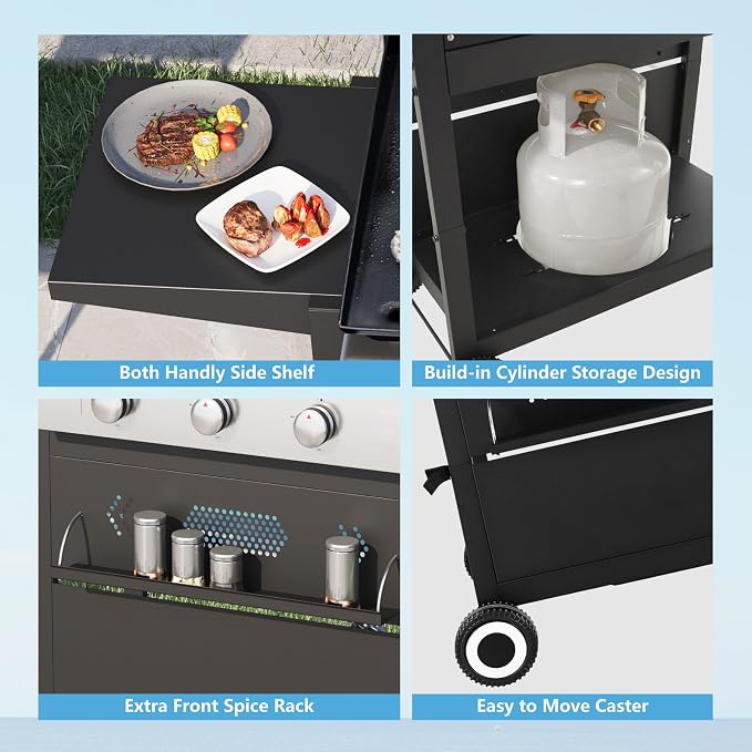 GREEN PARTY 3 Burner Propane Gas Griddle - Image 9
