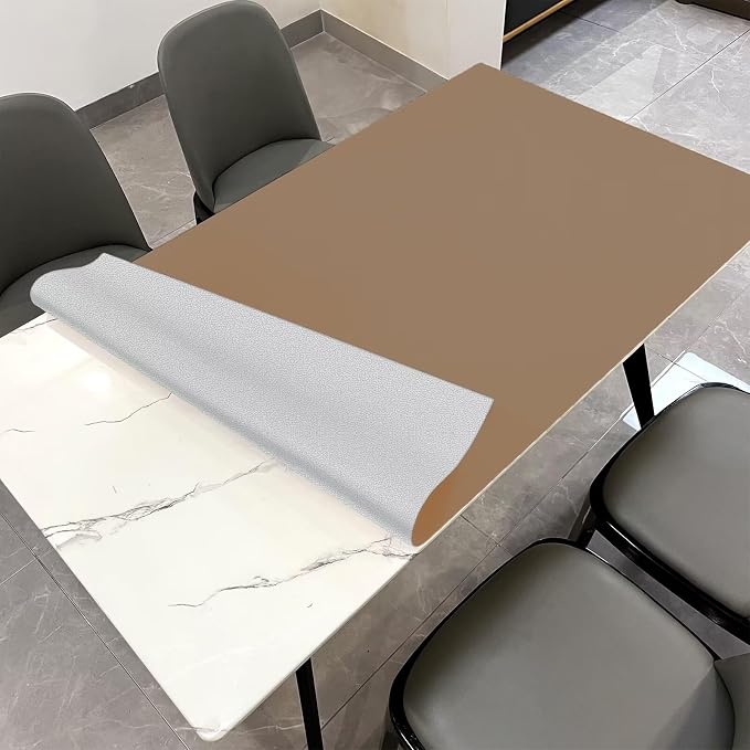 Leather Table Cover, 1.8mm Thick, 35.4x70.9 Inch Table Protector, Table by Zinkooat