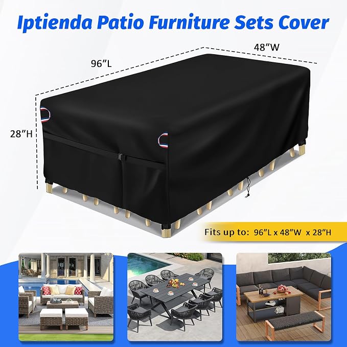 Patio Furniture Covers for Table and Chairs, Waterproof Patio Set Cover for 4-6 - Image 2