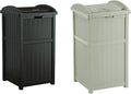 Suncast 2 Pack 33 Gallon Durable Plastic Hideaway Outdoor Garbage Can by Suncast