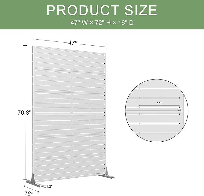 Casaphoria 72" H x 45" W Metal Privacy Screen, 2 Pack Outdoor Freestanding - Image 7
