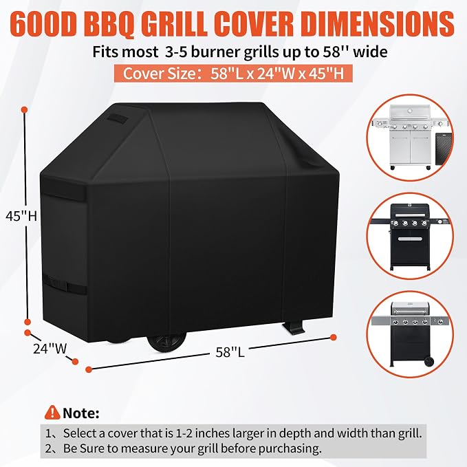 iCOVER Grill Cover 58 inch, BBQ Grill Cover - Image 2