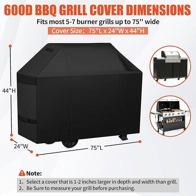iCOVER Grill Cover 75 inch, BBQ Grill Cover - Image 2