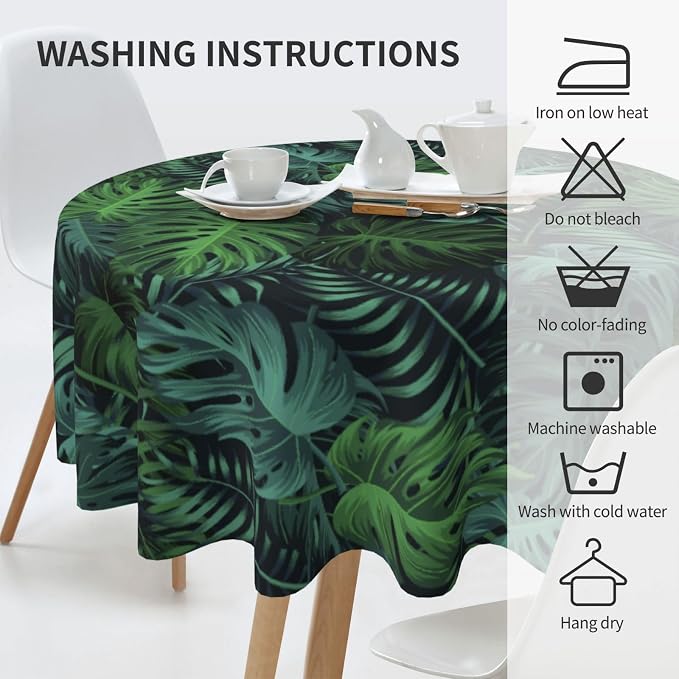 Frond Round Tablecloth Hemp Palm - Image 6