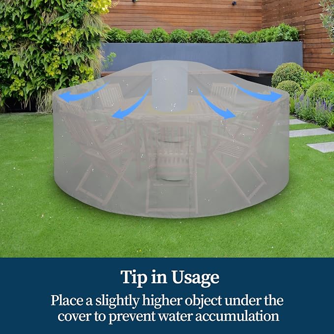 Easy-Going Round Patio Furniture Cover Waterproof Outdoor Dining Table and - Image 7