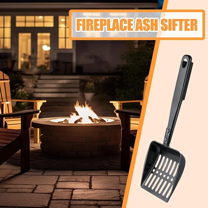 Hollow Out Fireplace Ash Sifter, Hollow Out Fireplace Shovel Metal Coal Ash - Image 3