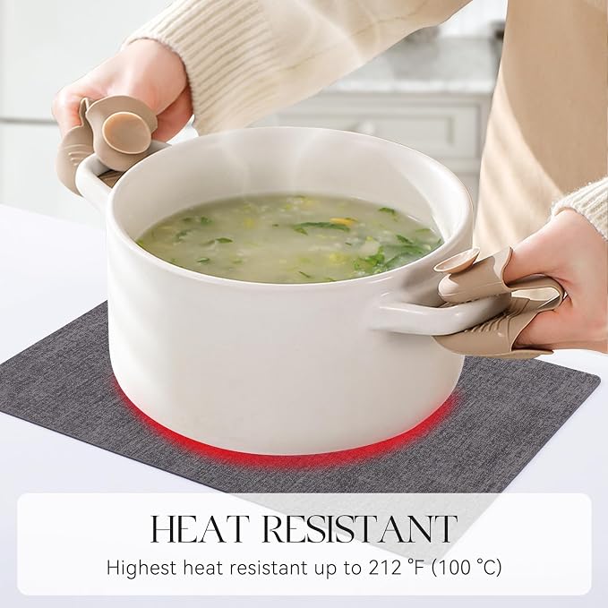 MOSAYT Placemats Set of 8, Heat Resistant Vinyl Place Mats - Image 3