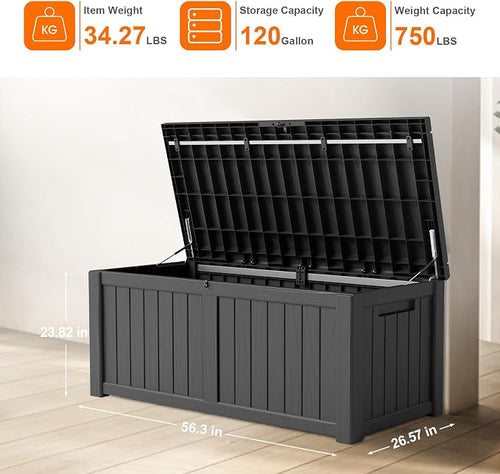 120 Gallon Outdoor Storage Box – Resin Deck Box - Image 2