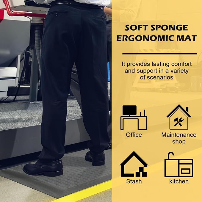 3 x 6 FT Anti Fatigue Mats Industrial 15/16 Inch Thick Soft Sponge Ergonomic - Image 6
