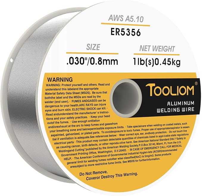 TOOLIOM ER5356 - .030" Welding Wire MIG Aluminum 0.8 mm Welding Wire - 1lb Spool by TOOLIOM