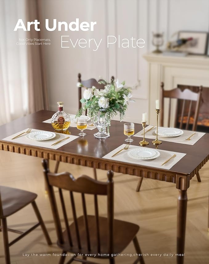 Leetaltree Beige White Placemats Set of 12 - Image 2