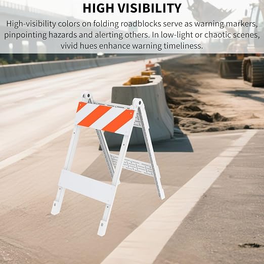 Type I Foldable Traffic Barricade, 1 Pack Folding Road Safety Sign - Image 4
