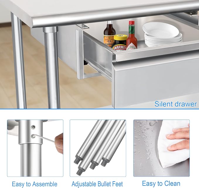 HARDURA Stainless Steel Prep Table - Image 5