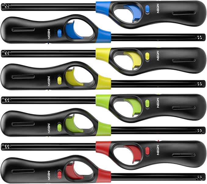 NEON Lighter, Refillable Butane Candle Lighter, 8 Pack Multi-Purpose Reusable by NEON