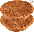 RT&BS 2pcs Round Wicker Bread Basket, Christmas Food Baskets, Eco-Friendly by RT%26BS
