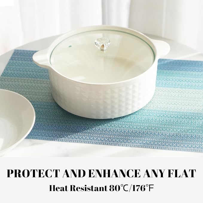 Placemats Set of 4 Vinyl/Plastic Woven Place Mats - Image 4