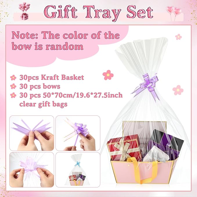 Tuanse 30 Pcs Basket for Gift Empty DIY Bulk Gift Basket Kit - Image 3