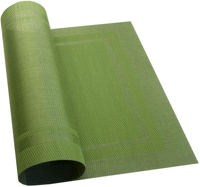 PIGCHCY Heat Insulation Non Slip Plastic Placemats, Washable Easy to Clean - Image 4