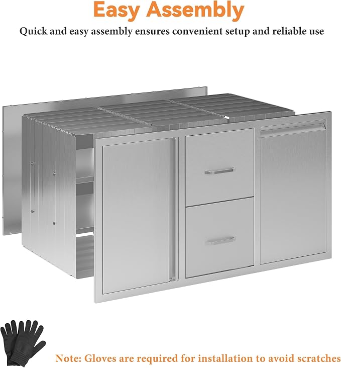Jocisland Outdoor Kitchen Drawers 41.5" W×23" D×23" H Stainless Steel Drawers - Image 8