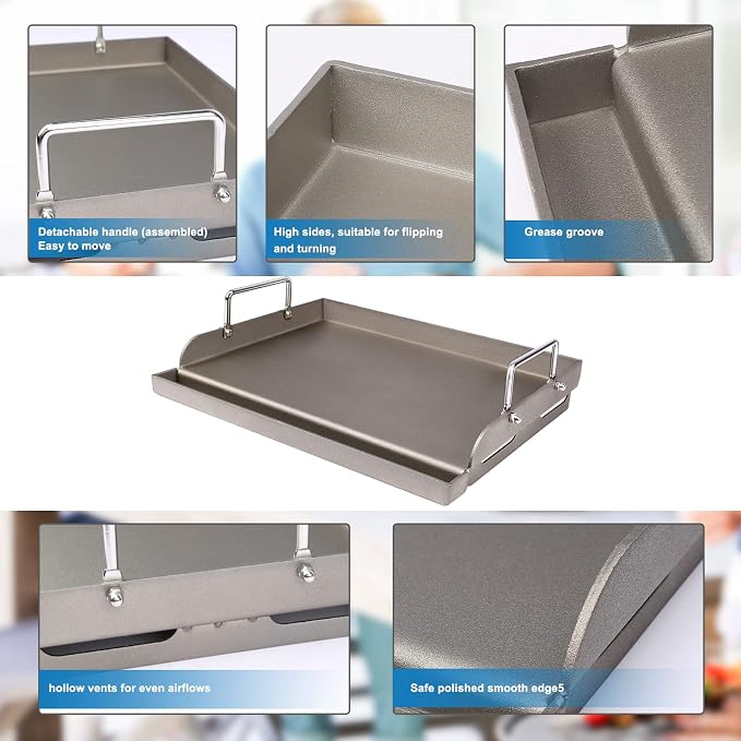 Griddle for Gas Grill Metal Cooking Griddle Pan for Outdoor Gas Grill - Image 6