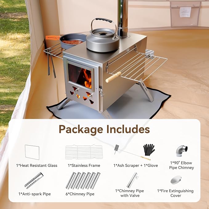 Hot Tent Stove, Camping Wood Burning Stove - Image 8
