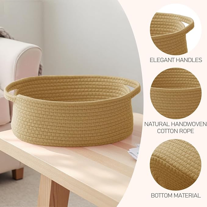 Woven Basket, Small Rope Storage Bin - Image 3